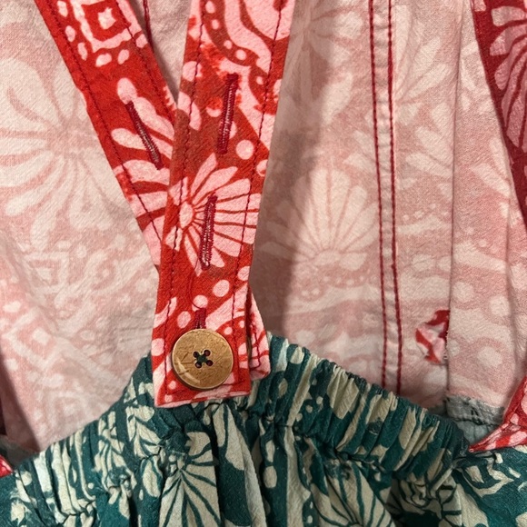 Free People Green and Red  romper jumpsuit - Picture 8 of 11